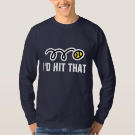 面白いフレーズのロングスリーブテニスTシャツ Tシャツ