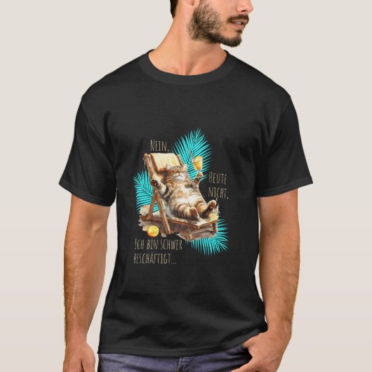 面白いフレーズの猫のサマーカクテル Tシャツ (正面)