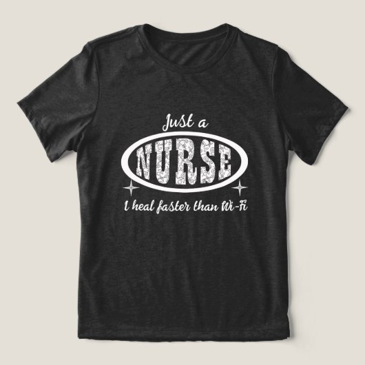 面白いフレーズの看護師 トライブレンドTシャツ (デザイン正面)