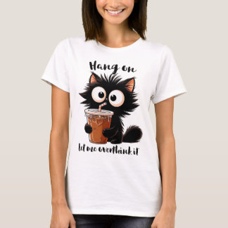 面白いフレーズの黒猫 Tシャツ