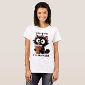 面白いフレーズの黒猫 Tシャツ (正面フル)