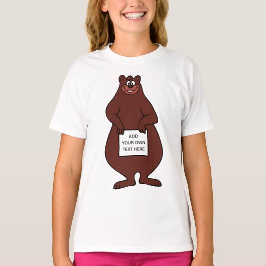 面白いブラウンベア Tシャツ (正面)