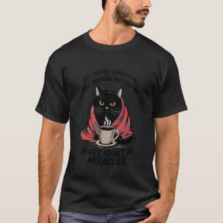 面白いブラックキャットのジョーク、サルカスティックでユーモラスな言葉 Tシャツ