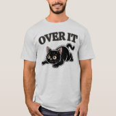 面白いブラックキャットイラスト Tシャツ (正面)