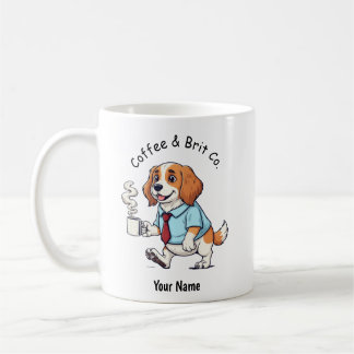 面白いブリタニースパニエル犬のビジネススーツコーヒー コーヒーマグカップ