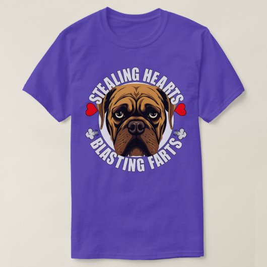 面白いブルマスチフ 心を盗む げっぷを吹かす D Tシャツ (デザイン正面)