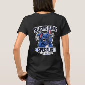 面白いブルーフレンチブルドッグの選択的聴覚 Tシャツ (裏面)