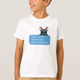 面白いブルーフレンチブルドッグTシャツ Tシャツ