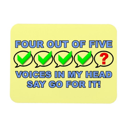 面白いプレミアムマグネット Four Out Of Five Voices マグネット (横)