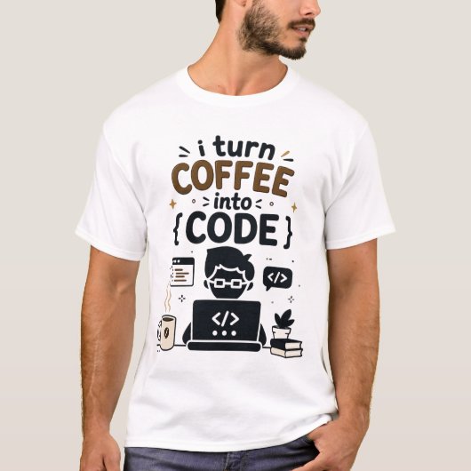面白いプログラマーデザイン Tシャツ (正面)
