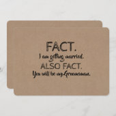 面白いプロポーズの事実◇結婚式の仲人◇最高の男の友達 招待状 (正面/裏面)