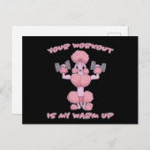 面白いプードルのフィットネストレーニング ポストカード (正面/裏面)