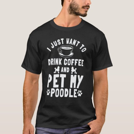 面白いプードルの犬の飼い主ペットブリーダー水鳥猟犬 Tシャツ (正面)