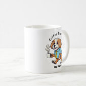面白いプーリー犬のビジネスマンスーツコーヒー コーヒーマグカップ (正面右)
