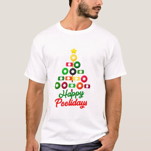 面白いプールのクリスマスツリー Tシャツ (正面)