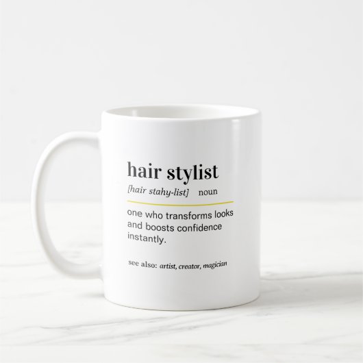 面白いヘアスタイリストギフト コーヒーマグ コーヒーマグカップ (左)