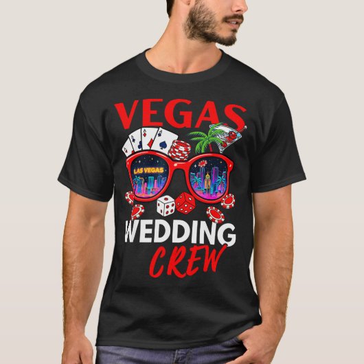 面白いベガス結婚式クルー2026独身パーティ Tシャツ (正面)