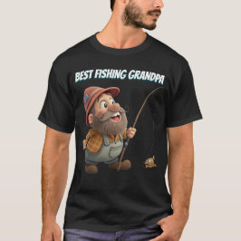 面白いベストフィッシングおじいちゃんのキャラクターギフト Tシャツ