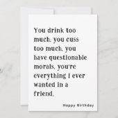 面白いベストフレンドの誕生日カード 招待状 (正面)