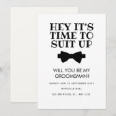 面白いベストマン提案カード、 groomの仲間提案 招待状 (正面/裏面)