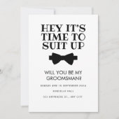 面白いベストマン提案カード、 groomの提案 招待状 (正面)