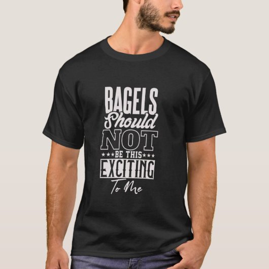 面白いベーグル好きの朝食パン屋グルメ Tシャツ (正面)