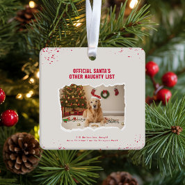 面白いペットの犬の写真 クリスマス ホリデー セラミックオーナメント