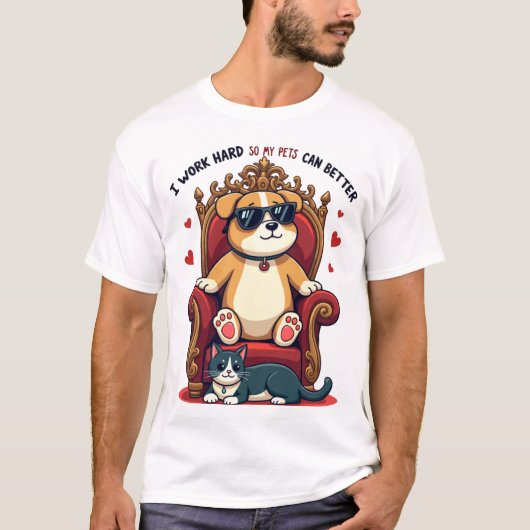 面白いペット愛好者Tシャツ Tシャツ (正面)