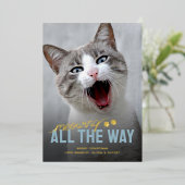 面白いペット 猫 クリスマス 箔シーズンカード (立ち正面)