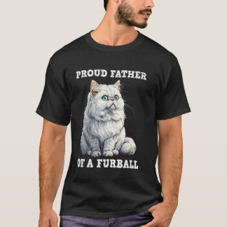 面白いペルシャ猫の父親であることを誇りに思うパパ Tシャツ