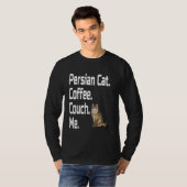面白いペルシャ猫コーヒーカウチ私愛してる母さんお父さんグラ Tシャツ (正面フル)