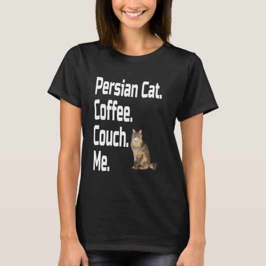 面白いペルシャ猫コーヒーカウチ私愛Mom Dad Gr Tシャツ (正面)
