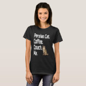 面白いペルシャ猫コーヒーカウチ私愛Mom Dad Gr Tシャツ (正面フル)