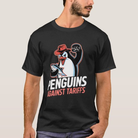 面白いペンギンのアクティビズム抗議運動 Tシャツ (正面)