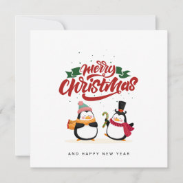面白いペンギンのクリスマスカード、メリークリスマス シーズンカード