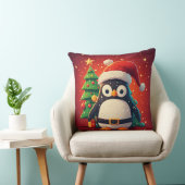 🐧 面白いペンギンのサンタのクリスマスイルミネーションテーマ 🎄 クッション (椅子)