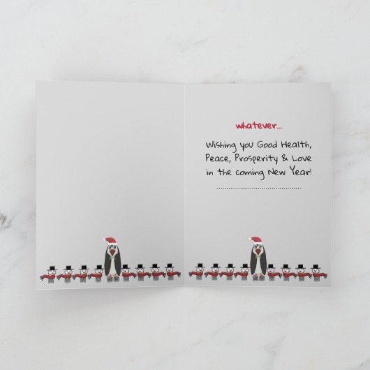 面白いペンギンのスレッジのパーソナライズ シーズンカード (内部)