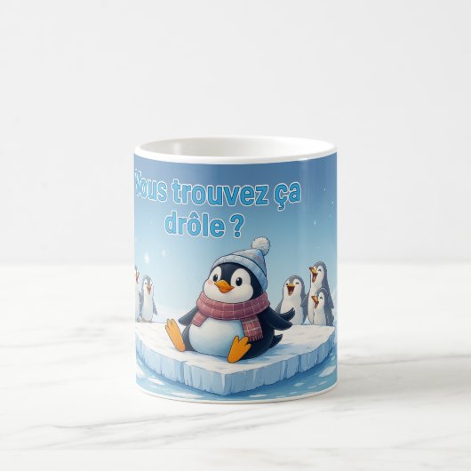 面白いペンギンの瞬間 コーヒーマグカップ (中央)