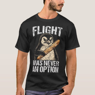 面白いペンギンの飛行は決してあり得ない Tシャツ