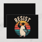 面白いペンギン 関税に抵抗する抗議 ポストカード (正面/裏面)