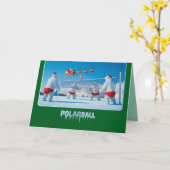 面白いホッキョクグマのクリスマスカード カード (黄色い花)