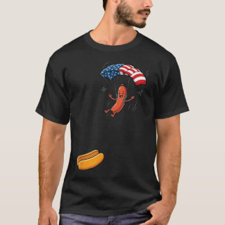面白いホットドッグがバンズーソーセージBBQに飛び込む Tシャツ