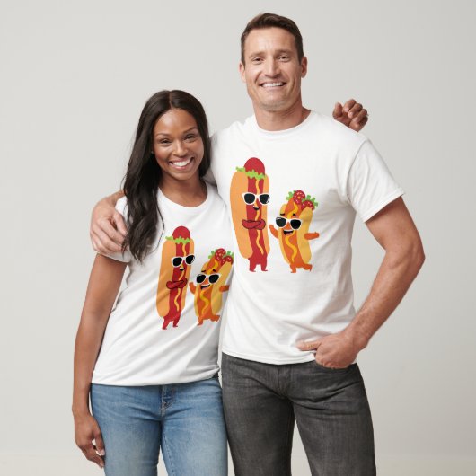面白いホットドッグ ファストフード好き Tシャツ (ユニセックス)