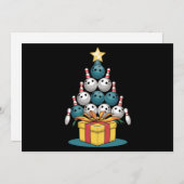 面白いボウリングのクリスマスツリーのライト クリスマスギフト シーズンカード (正面/裏面)
