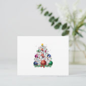 面白いボウリングのクリスマスツリーのライト　Xmasスポーツラブ シーズンポストカード (スタンド正面)