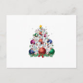 面白いボウリングのクリスマスツリーのライト、Xmasスポーツ、愛 シーズンポストカード (正面)
