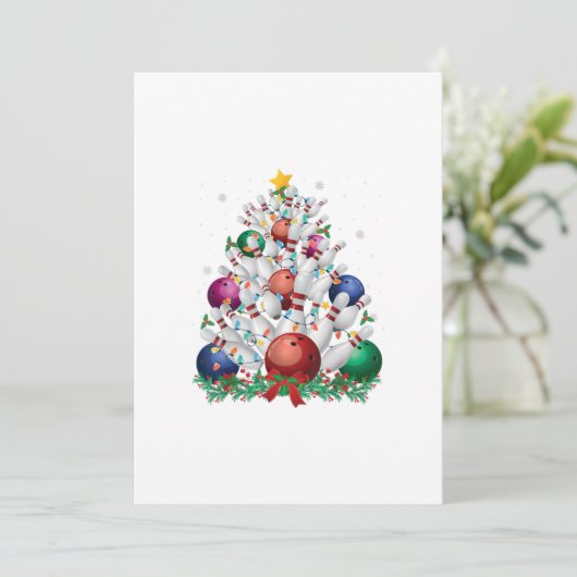 面白いボウリングのクリスマスツリーのライト、Xmasスポーツ、愛 招待状 (スタンド正面)