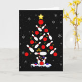 面白いボウリングのクリスマスツリー ライト 男性用 カード (黄色い花)