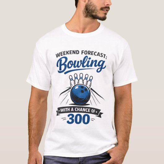 面白いボウリング好きボールとピンのフレーズ Tシャツ (正面)