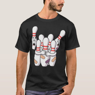 面白いボウリング恐怖ピン・ボウラー・ユーモア・漫画 Tシャツ